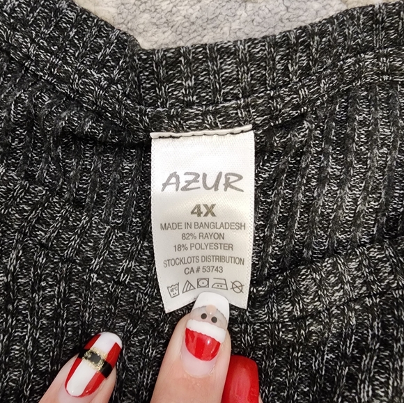 Dark gray Azur Long Sleeve Top Size 4X - Picture 3 of 3